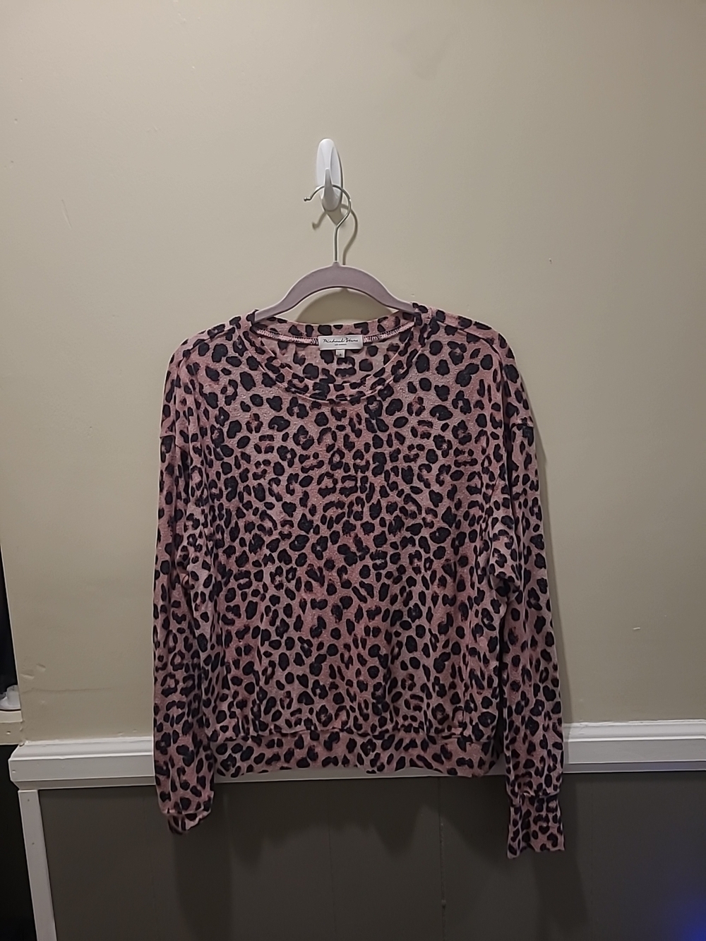 Michael Stars Pink leopard print Pullover sweater Small